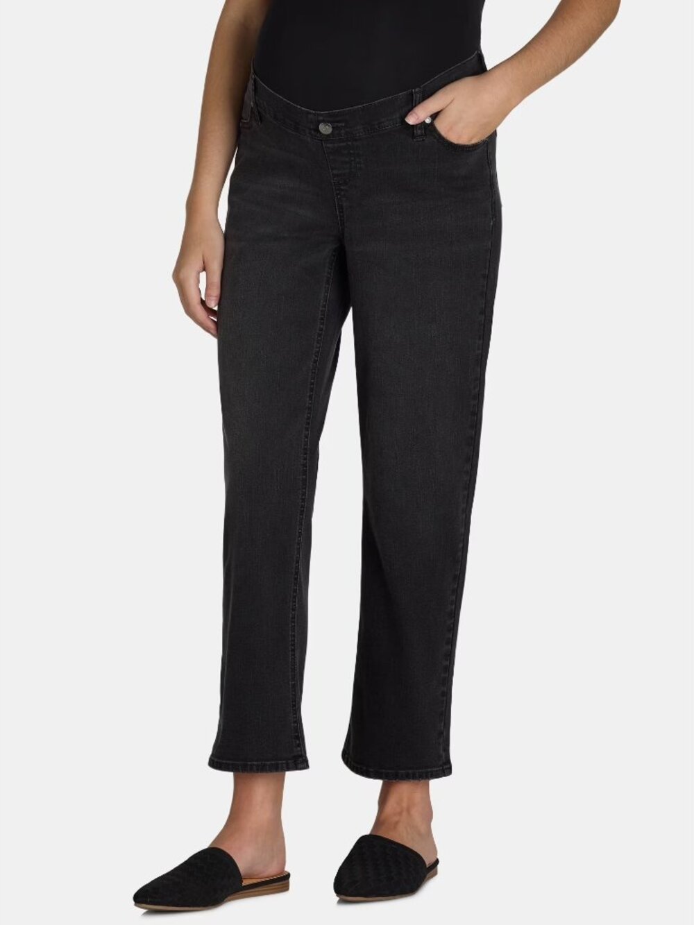 Time and Tru Women's Maternity Straight Leg Jeans, 27" Inseam, Size XXL